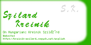 szilard kreinik business card